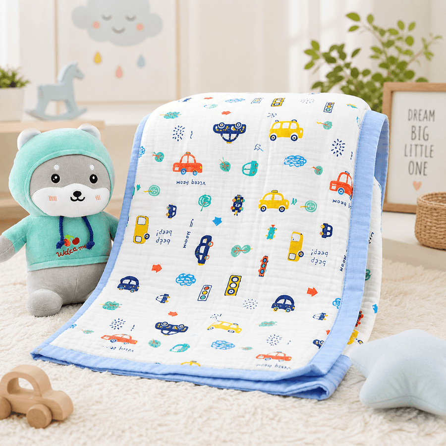 Premium Muslin Baby Blanket | Soft Lightweight Baby Dohar | Multi Print