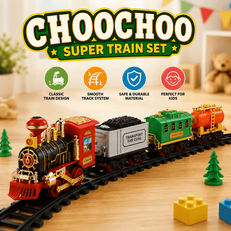 Classic Choo Choo Super Train Set for Kids | Toy Train Track Set