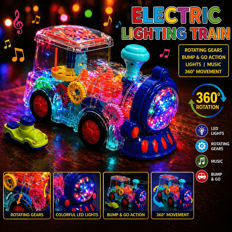 Gear Train Toy for Kids with Lights & Moving Parts