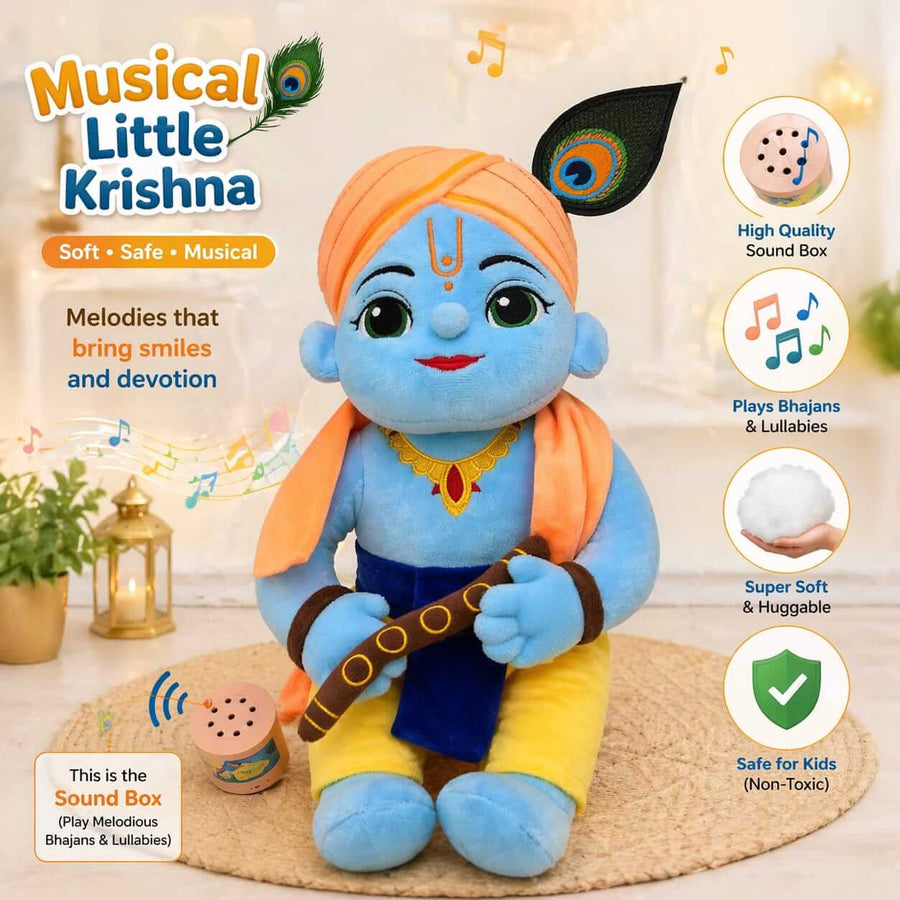 Divine Soft Musical Baby Toy - Ganeshji & Krishna