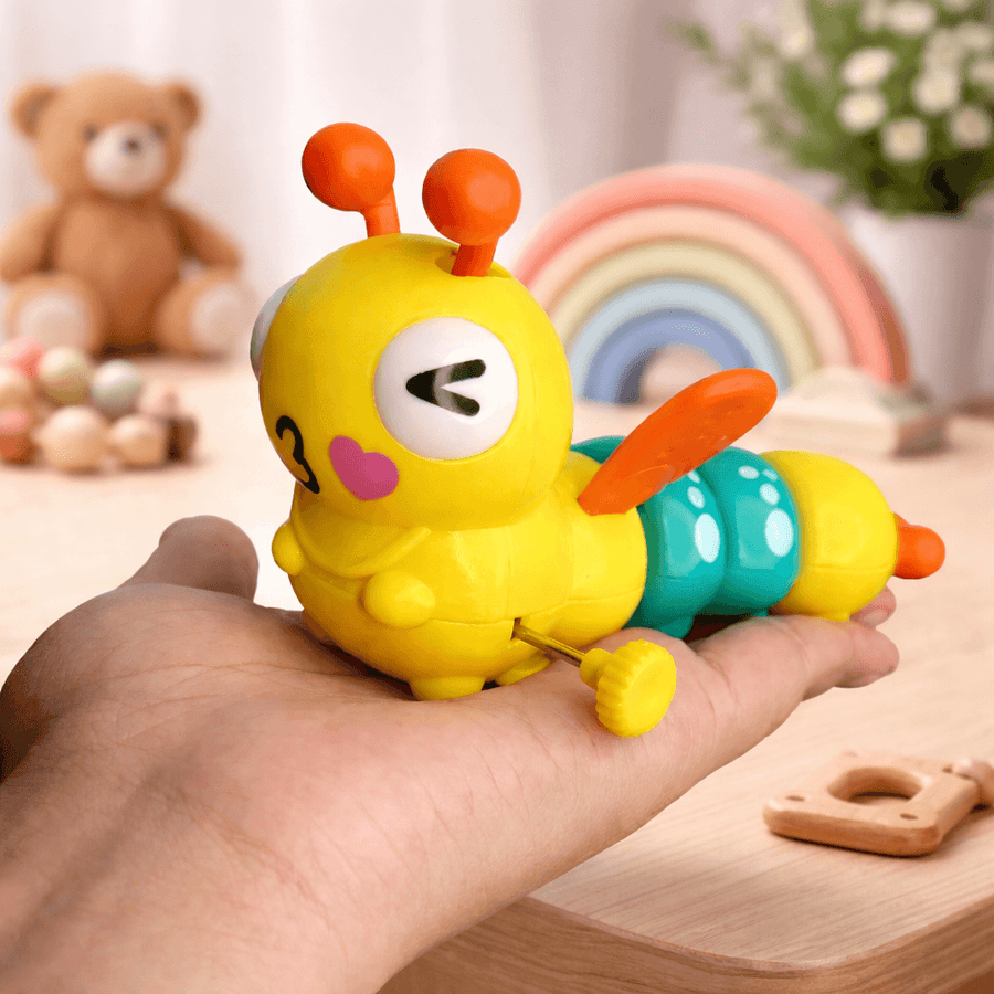 Wiggle Wings Moving Toy for Kids | Colorful Wind-Up Crawling Baby Toy with Flapping Wings