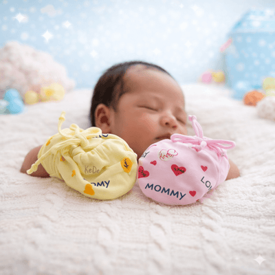 Pack of 5 Baby Mittens & Booties Set | Soft Cotton | Random Colors & Designs (0–12 Months)