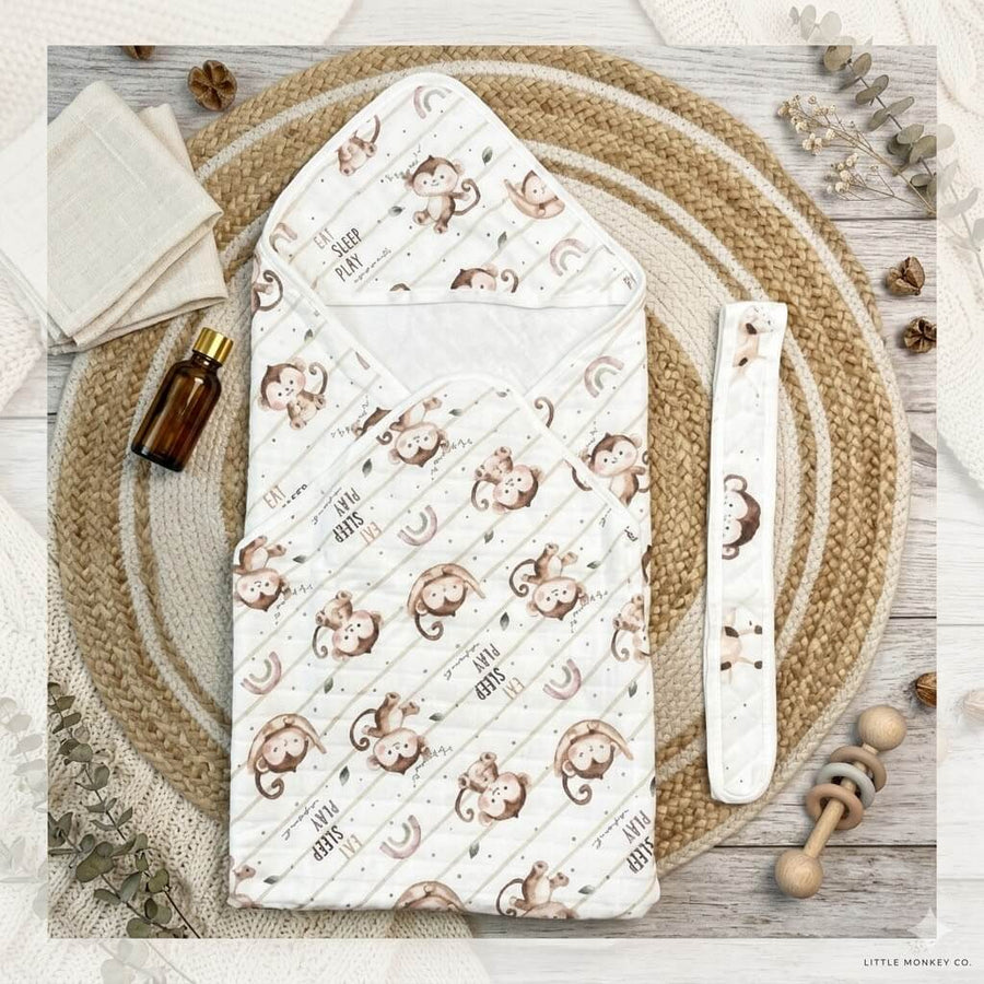 Baby Muslin Cap Towel | Ultra Soft Hooded Muslin Towel for Newborn Baby