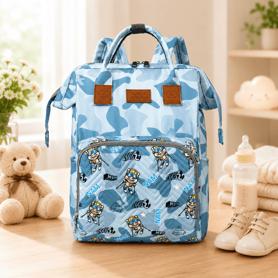 Mommy Bag Cute & Spacious | Cute Teddy Print Mother Bag Backpack