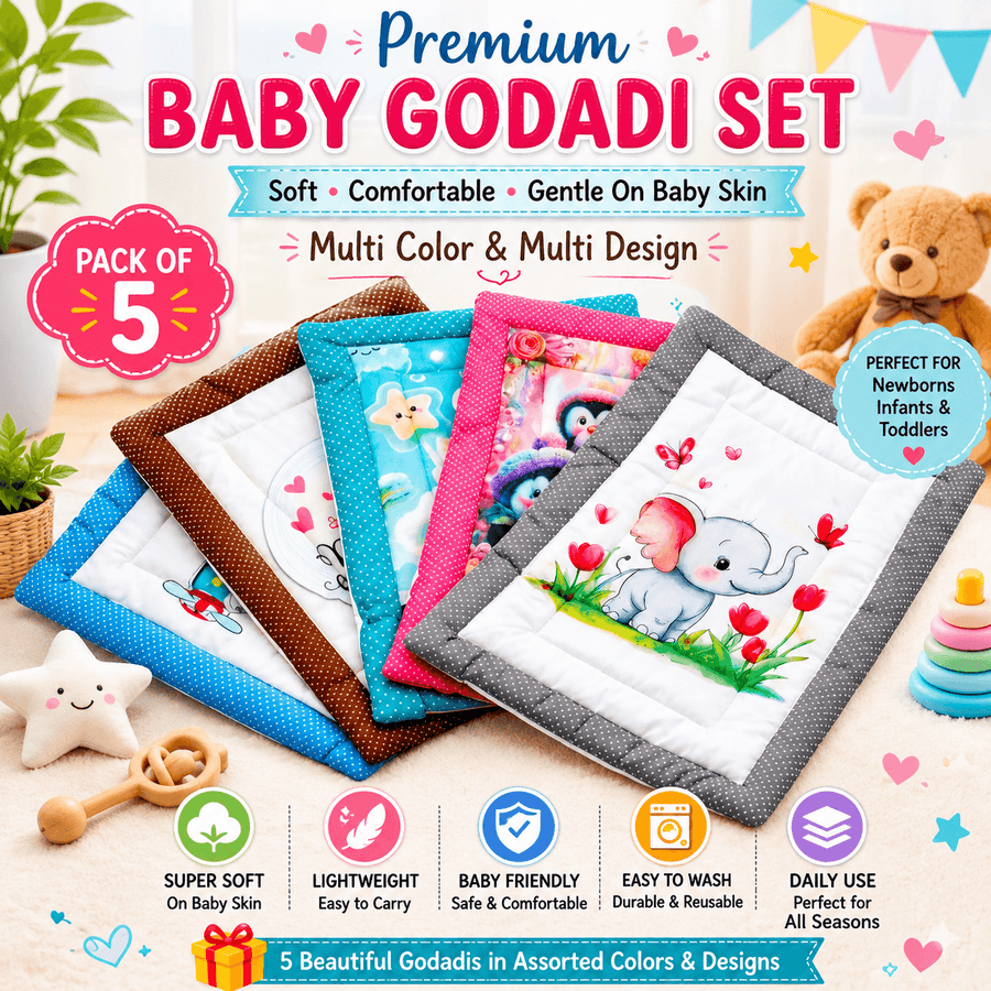 Baby Bedding Set β Pack of 5 Soft & Comfortable (Multi Color & Multi Design)