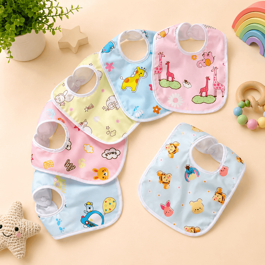 Baby Bib Combo Pack (3 Pieces) – Cute Print & Reusable Feeding Bibs