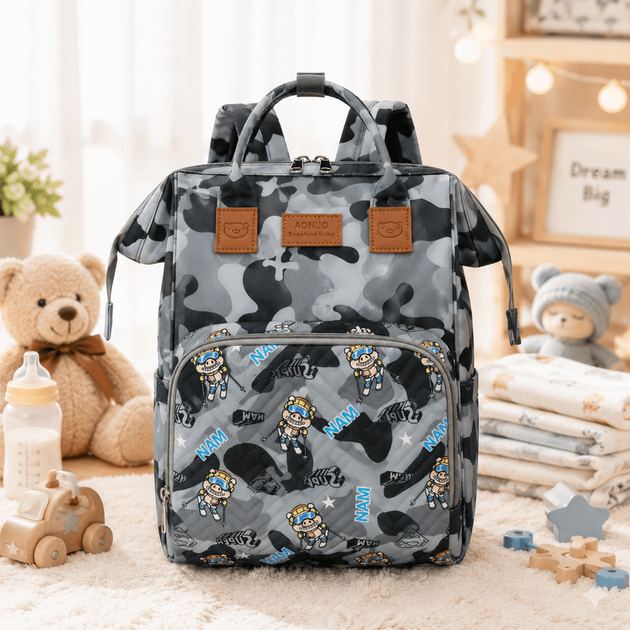 Mommy Bag Cute & Spacious | Cute Teddy Print Mother Bag Backpack