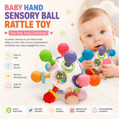 Baby Hand Sensory Ball Rattle Toy for Babies
