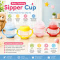 Baby Training Sipper Cup with Handles – Soft Silicone Spout (Multi Color)