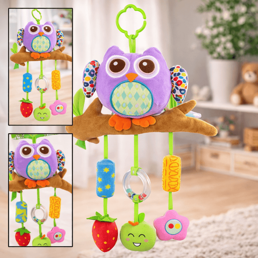 Baby Hanging Musical Activity Toy Owl | Crib Stroller Hanging Toy with Rattles