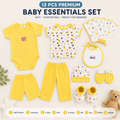 13 Pcs Premium Newborn Baby Essentials Set | Romper & Accessories Combo
