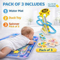 Baby Tummy Time Play Combo – Tummy Mat + Small Duck Toy + 3 Pcs Spinner Toys for Baby Activity, Learning & Fun Play Set
