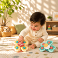 Baby Tummy Time Play Combo – Tummy Mat + Small Duck Toy + 3 Pcs Spinner Toys for Baby Activity, Learning & Fun Play Set