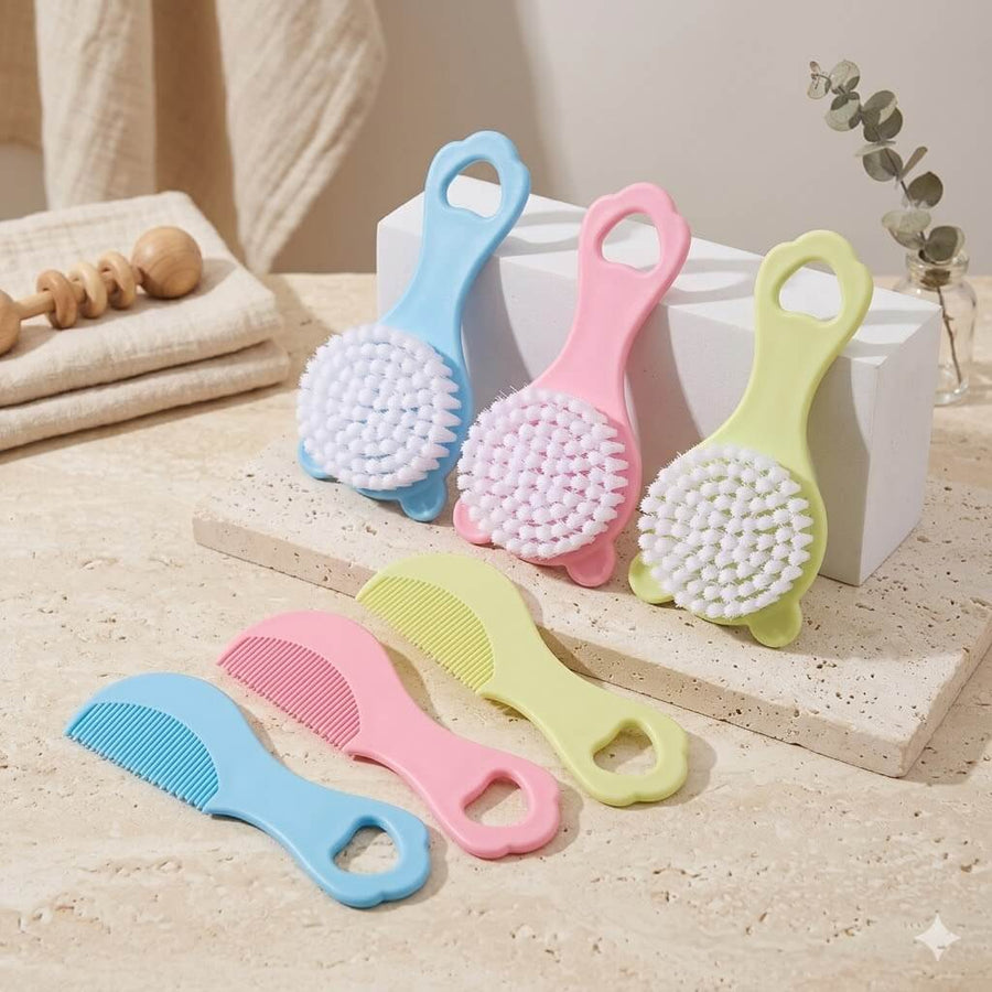 Multicolor Baby Comb and Brush Set | Soft Hair Brush & Comb for Newborn