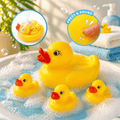 Chu Chu Sound Duck Family Bath Toy Set (1 Big Duck + 3 Small Ducklings) | Squeaky Floating Water Toy for Kids