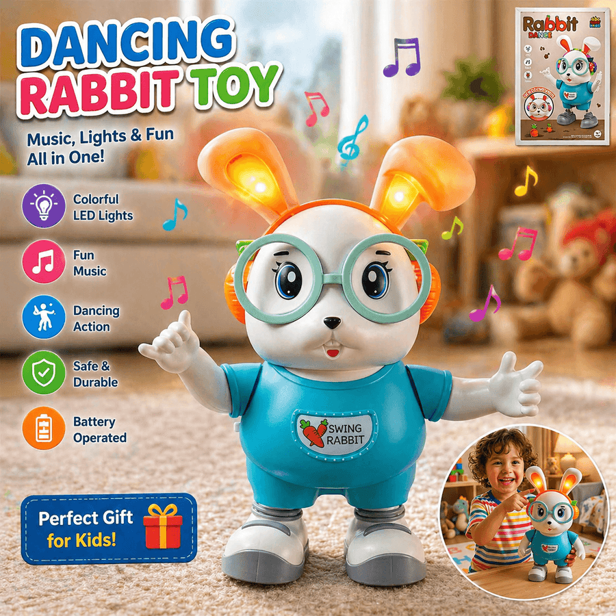 Dancing Rabbit Toy with Music & LED Lights for Kids