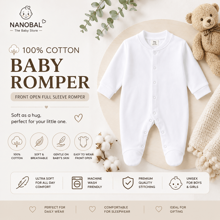 Soft Cotton Romper for Newborn Baby | Premium & Comfortable