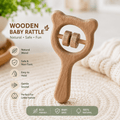 Wooden Baby Rattle Toy | Natural Handheld Sensory Toy for Babies (Set of 3 Designs)