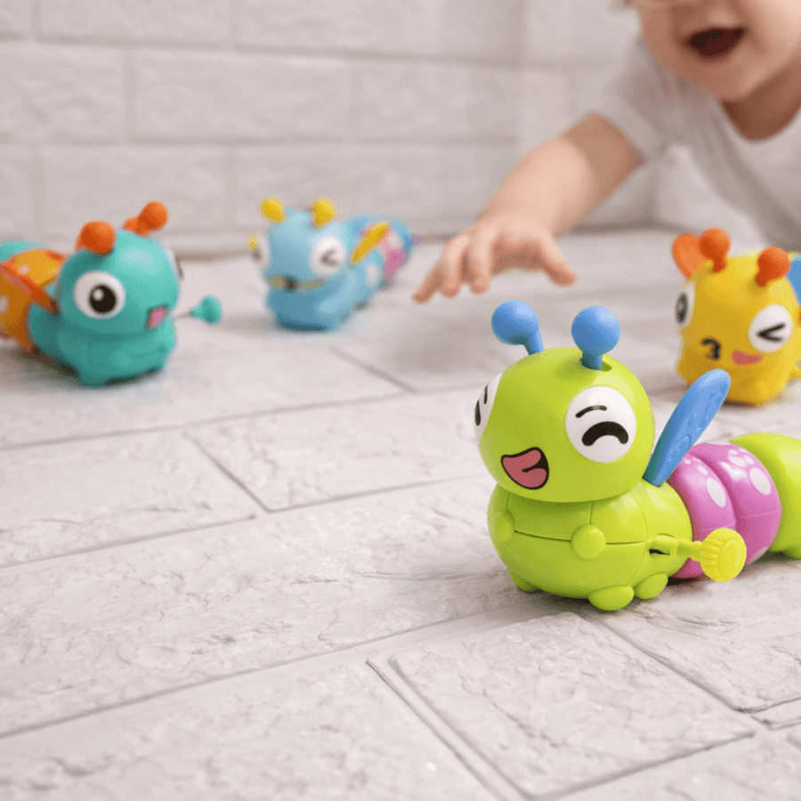 Wiggle Wings Moving Toy for Kids | Colorful Wind-Up Crawling Baby Toy with Flapping Wings