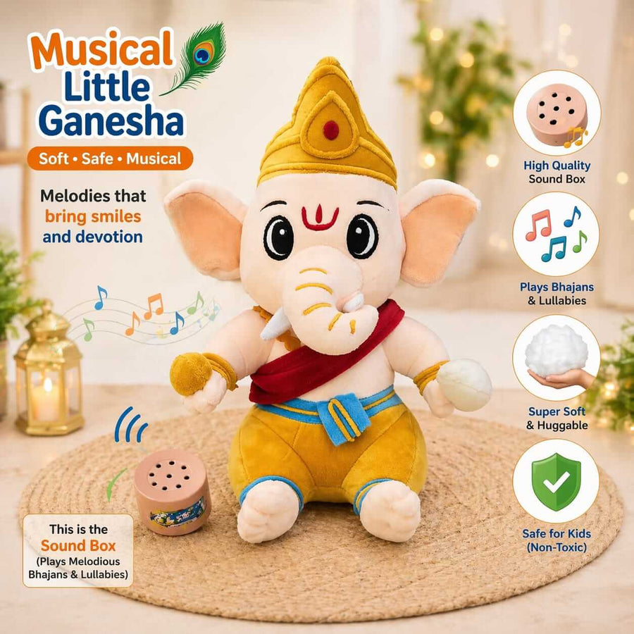 Divine Soft Musical Baby Toy - Ganeshji & Krishna