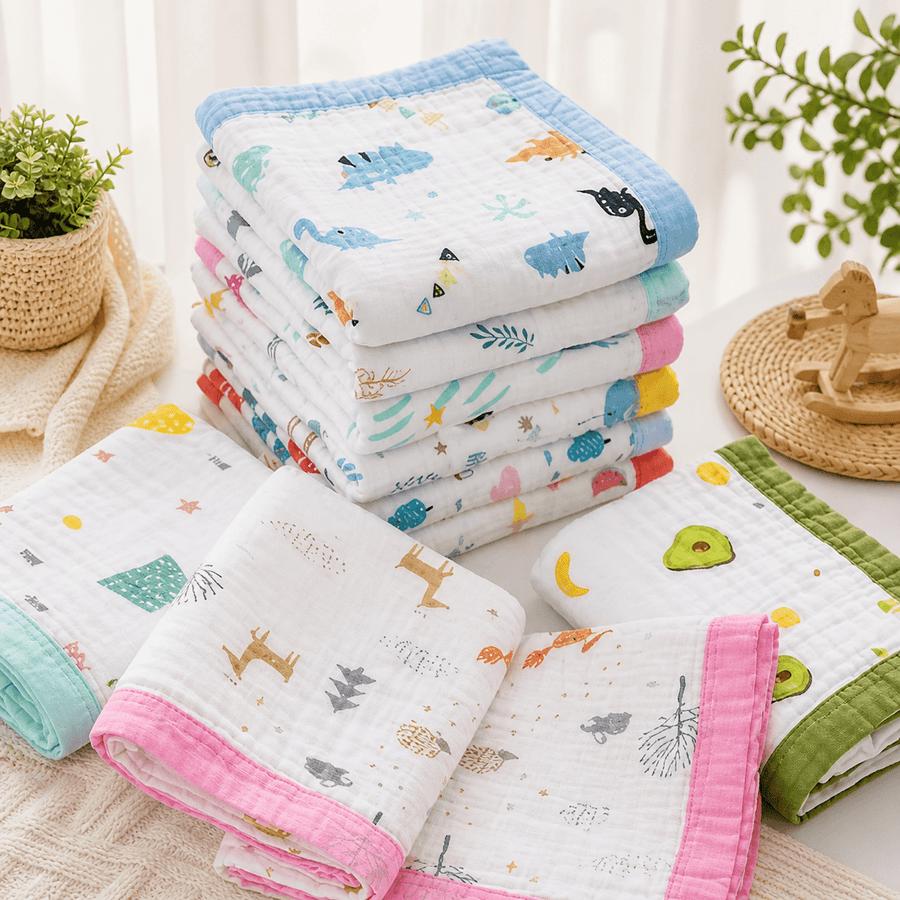Premium Muslin Baby Blanket | Soft Lightweight Baby Dohar | Multi Print