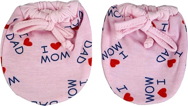 Pack of 5 Baby Mittens & Booties Set | Soft Cotton | Random Colors & Designs (0–12 Months)