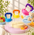 Combo Of Silicone Finger Brush, Fruit Feeder, Spoon, Spoon Bottle For Kids Pack Of 4 (Multicolor)