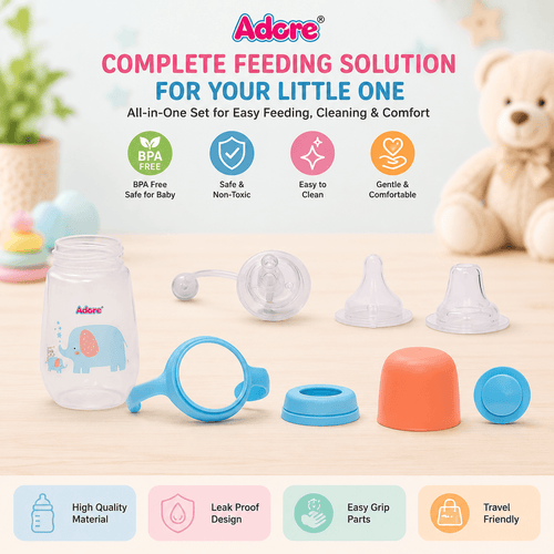 Adore Baby Feeding Sipper Bottle with Handle – Soft Silicone Spout