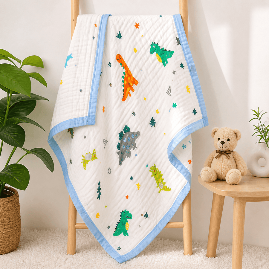 Premium Muslin Baby Blanket | Soft Lightweight Baby Dohar | Multi Print