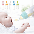 Multicolor Baby Silicone Feeding Spoon Bottle | Infant Food Feeder | Squeeze Feeding Bottle (Pack Of 1)