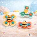 3 Pcs Baby Hand Spinner Toy Set | Colorful Sensory Spinner for Kids | Strong Suction Toy