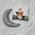 Cute Jungle Theme Newborn Lounger | Premium Baby Nest Bed with 1 Head Pillow And 1 Moon Pillow