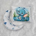 Cute Elephant Theme Newborn Baby Sleeping Lounger | Soft Baby Nest Bed with 1 Head Pillow And 1 Moon Pillow