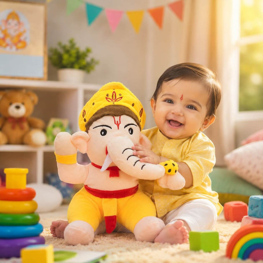 Baby Krishna & Ganesha Soft Toy | Ultra Soft Plush Toy for Kids