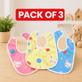 Baby Bib Combo Pack (3 Pieces) – Cute Print & Reusable Feeding Bibs