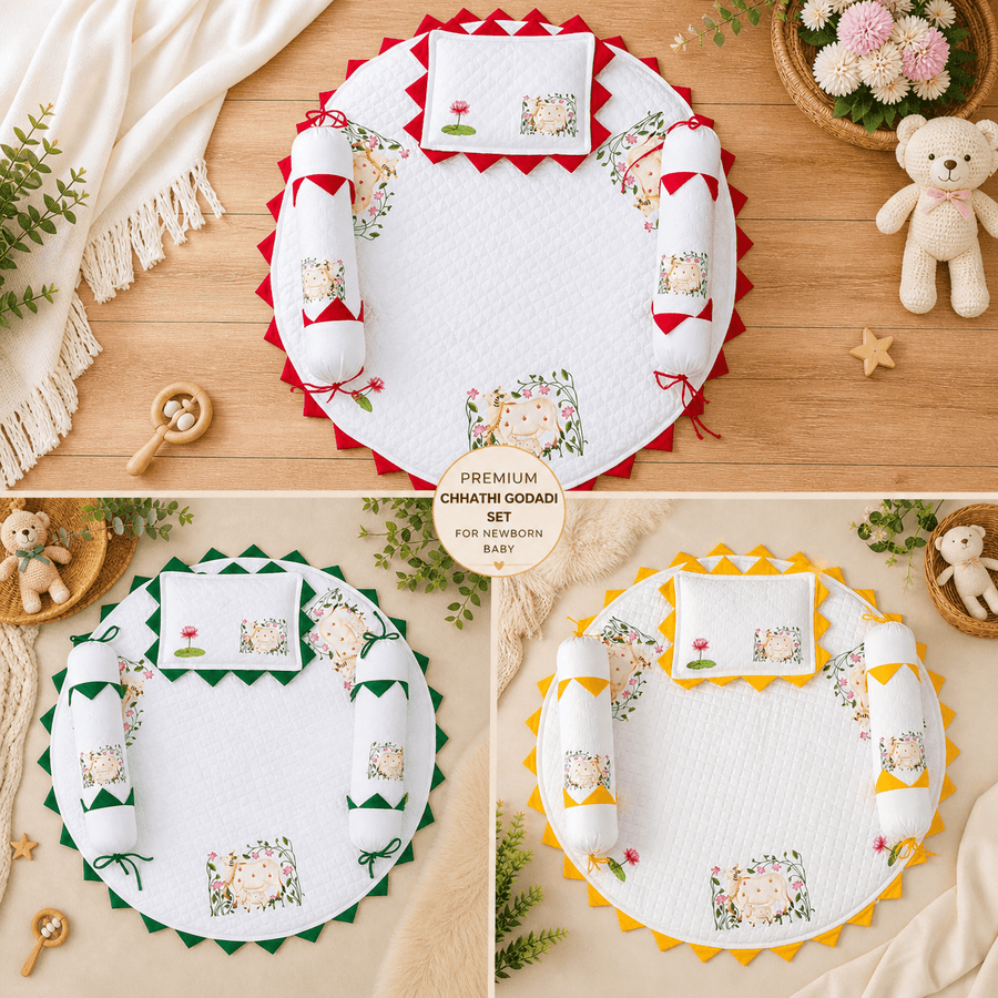 Premium Chhathi Godadi Set for Newborn Baby (Complete Bedding Set)