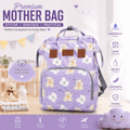 Mommy Bag Cute & Spacious | Cute Teddy Print Mother Bag Backpack