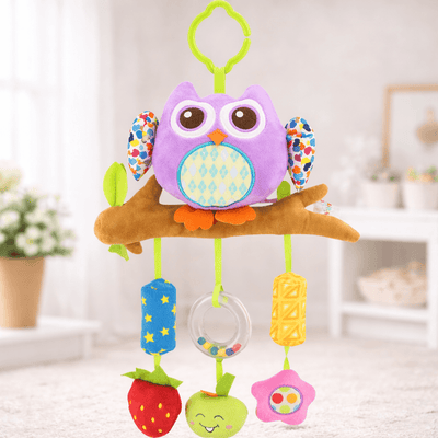Baby Hanging Musical Activity Toy Owl | Crib Stroller Hanging Toy with Rattles