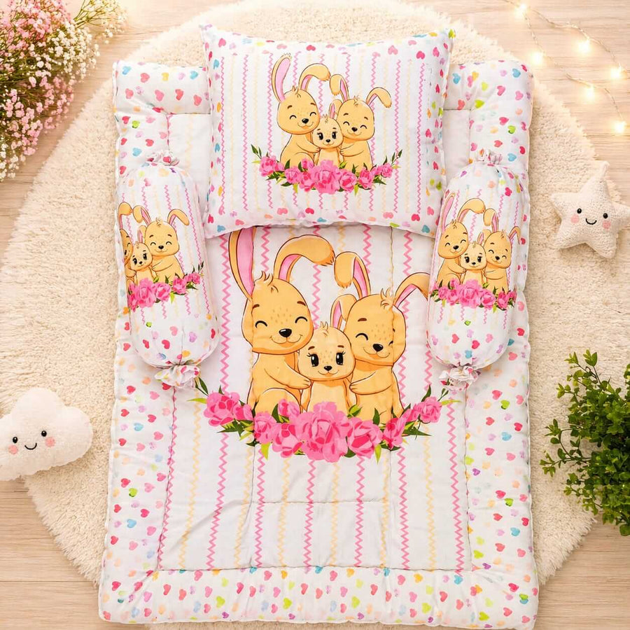 Baby Bedding Set with Pillow & Side Bolsters | Soft & Comfortable Sleeping Nest for Baby