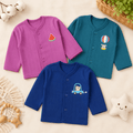 Baby Full Sleeve Front Open Rib Cotton Shirt | Soft & Comfortable