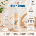 3 in 1 Baby Steel Feeding Bottle | Sipper Cup with Handle | Multi-Use Baby Bottle