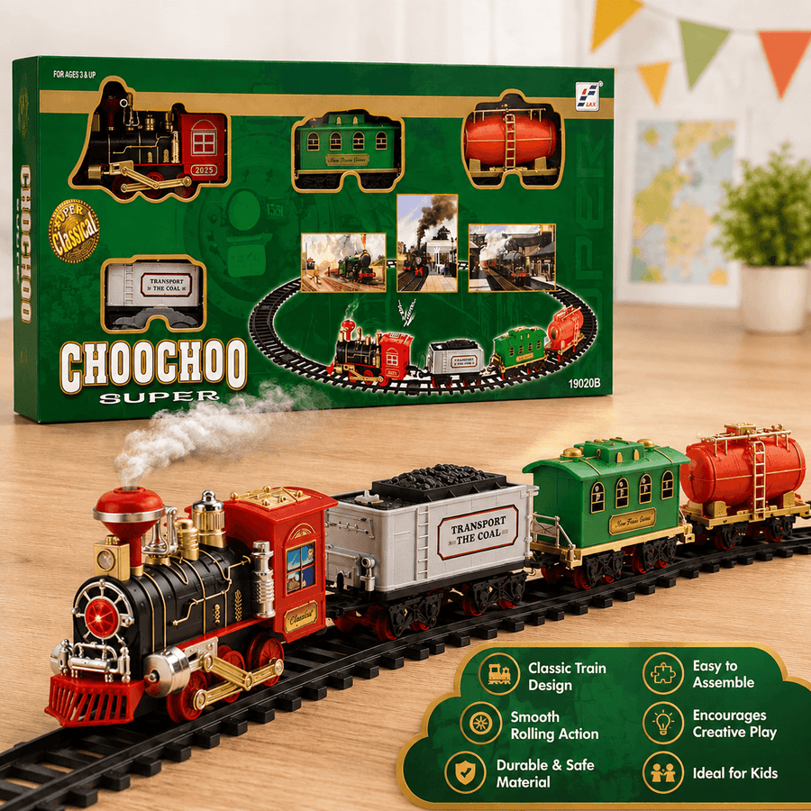 Classic Choo Choo Super Train Set for Kids | Toy Train Track Set