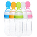 Multicolor Baby Silicone Feeding Spoon Bottle | Infant Food Feeder | Squeeze Feeding Bottle (Pack Of 1)